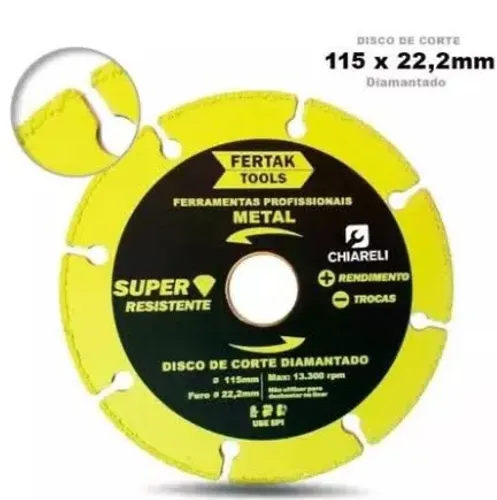 Disco de corte Metal 115mmx22mm Fertak<br>34,20