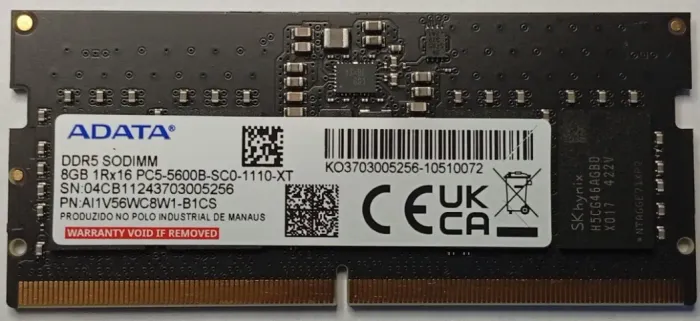 Memória RAM para notebook Adata, 8GB, 5600MHz, DDR5, original Acer Nitro