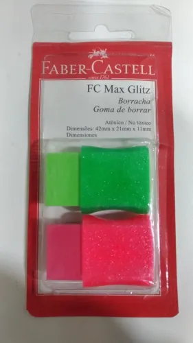 Borracha - Faber Castell (Verde e Rosa)
