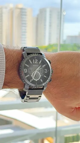 Relógio Fossil BQ1651 Aço inoxidável Cinza antracite 24mm