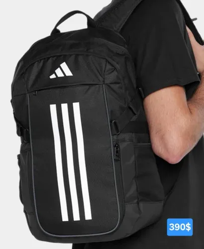 Mochila Adidas Preta com Três Listras original 