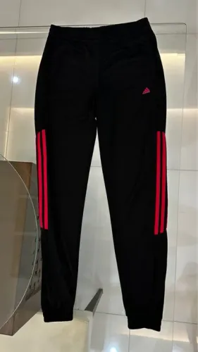 Calça Adidas Performance Preta com Listras Rosas Original