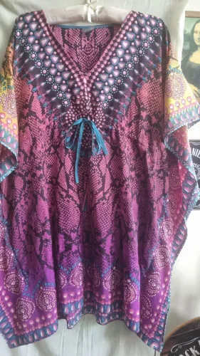 Kaftan estampado com amarração