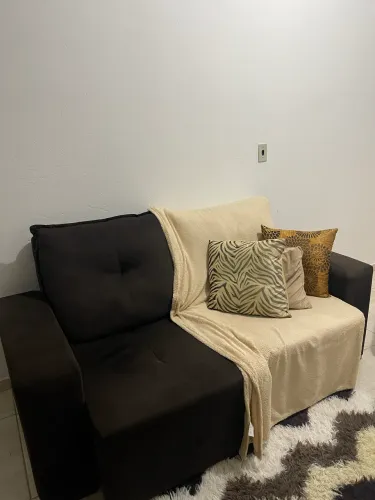 Sofá Retrátil e Reclinável, 2 lugares,Suede Veludo