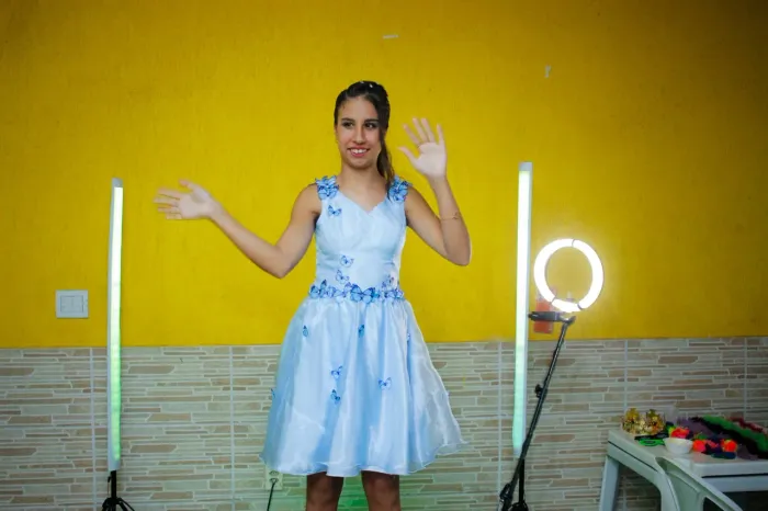 Vestido de 15 anos de borboletas