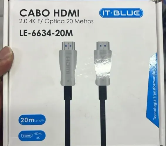 Cabo Hdmi 2.0 4k Fibra Óptica Full Hd Para Tv 20 Metros