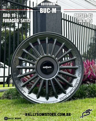 Jogo De Rodas Rotiform R160 BUC-M Grafite Semi-Brilho 5x112 - 19x8,5