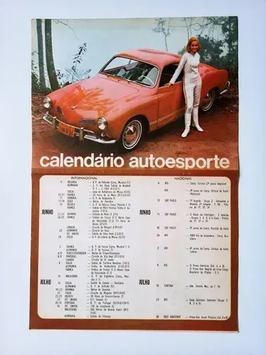 Karmann-ghia - Calendário/pôster Revista Auto Esporte