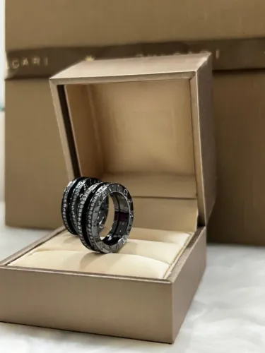 Anel bvlgari rock fina black 6mm