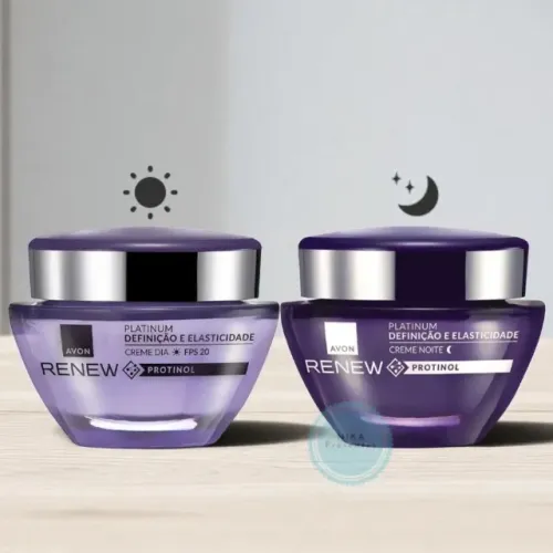 Combo Renew Platinum 55anos+ Dia (Definição e Contorno) Noite (Elasticidade) 50g cada Avon