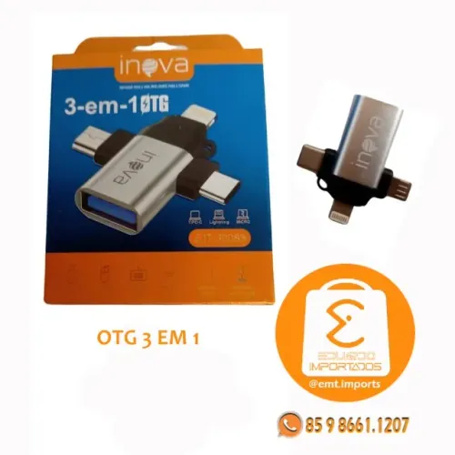 Adaptador OTG 3 Em 1 INOVA ZJT-30085