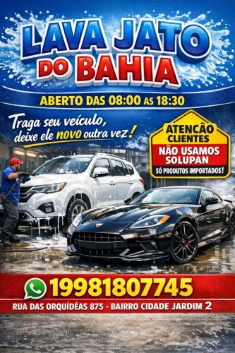 Lava jato do Bahia e estética automotiva.