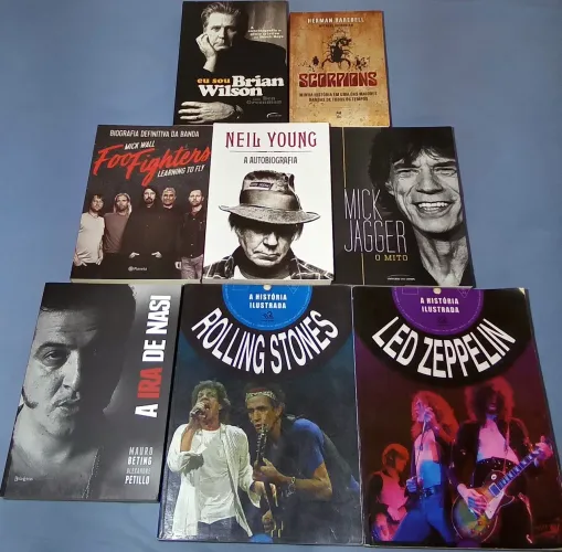 (ENVIO) Coleção de Livros Biografias Músicos e Bandas de Rock - Envio Para Todo o Brasil<br>