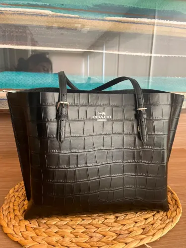 Bolsa Coach Millie Tote - Couro preto (Original)