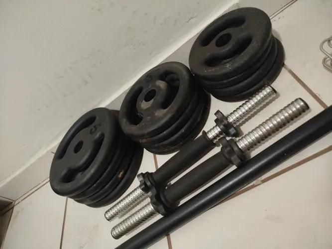 Kit de Musculação 40 kg com Barras