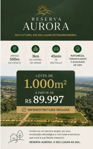 1000m² em Condomínio Fechado com Fundo Para Mata em Mairinque
