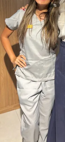Uniforme cinza P calça e blusa