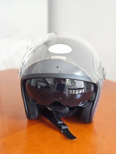 Capacete Lucca Galaxy Glossy Chopper Silver 3 em 1 - Excelente Estado - Tam. 62