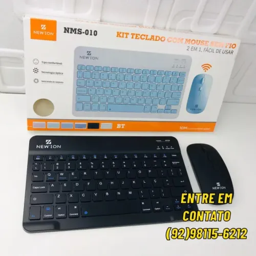 Kit Teclado Com Mouse Sem Fio Bluetooth - Entrega das 9 até 22hrs