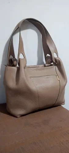 Bolsa Grande Feminina Paulo Oliveira Couro Transversal de Ombro