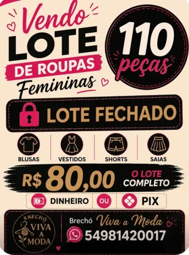 Lote roupas femininas