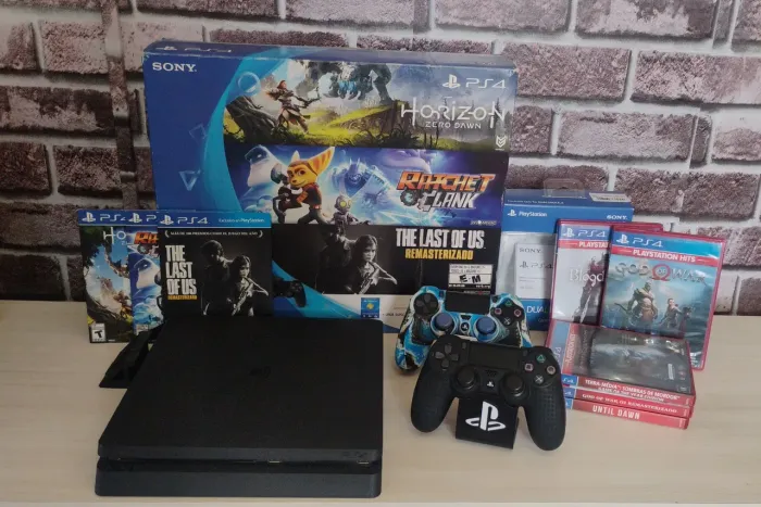 Playstation 4 + 2 Controles + Jogos + Acessórios + Caixa Original PS4