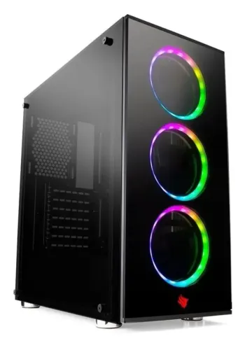 Gabinete pc gamer Pichau parcialmente completo.