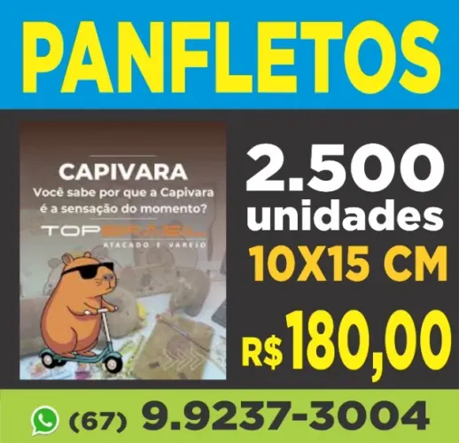 ´panfletos milheiros 10x15 frente couche brilhoso com arte gratis