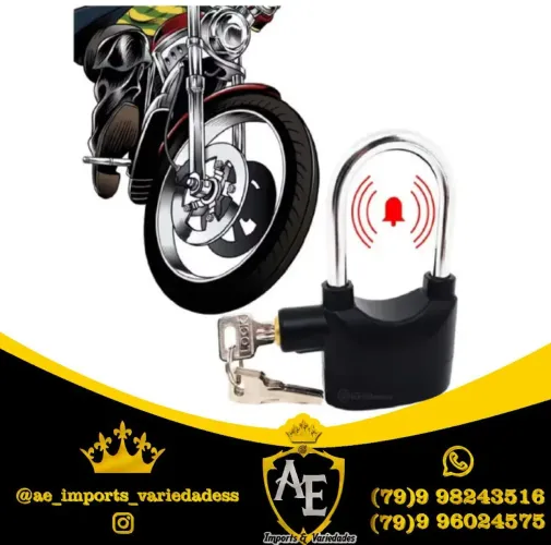 Cadeado antifurto Com alarme para moto e bicicleta 