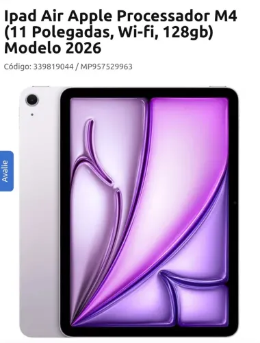 IPAD AIR 11 POLEGADAS M4 128 GB 2026 LACRADO VÁRIAS CORES A PRONTA ENTREGA