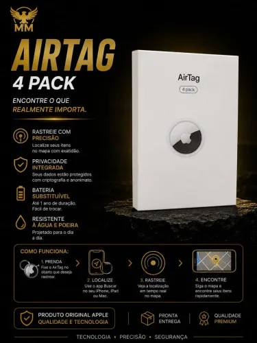 AIR TAG PACK COM 4! LACRADO ORIGINAL