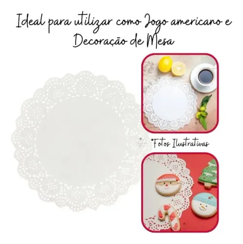 Kit Papel Toalha Redonda Doilie 16,5cm branco 12 pacotes