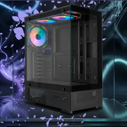Gabinete Aquário Atx C/ 3 Fans Medusa C200 - Kmex *ENTREGA GRÁTIS*