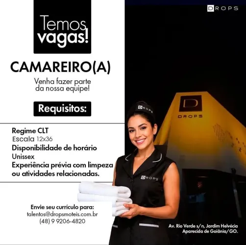CAMAREIRA. CONTRATAÇÃO IMEDIATA