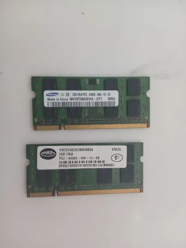 Kit 2 Memórias RAM Samsung DDR2 2GB 800MHz para Notebook (4GB)