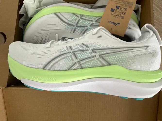ASICS GEL-Kayano 33 Masculino - Branco e Azul/Verde