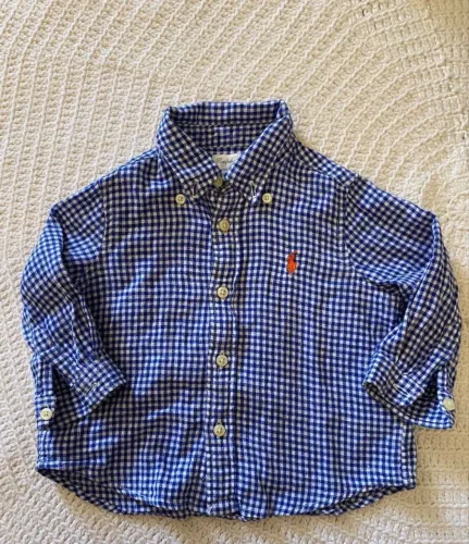 Camisa xadrez para bebê 6 meses