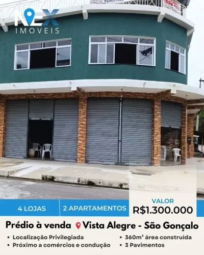 Oportunidade predio a venda com 3 pavimentos em Vista Alegre - São Gonçalo - RJ