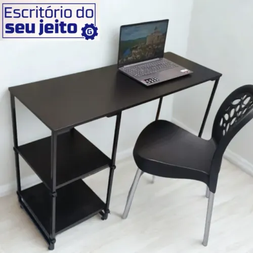 Escrivaninha 1,1m NOVA Mesa de Escritório Multiuso Industrial Computador Notebook Estudo