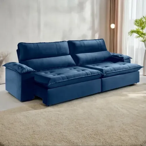 Sofá Retrátil e Reclinável Azurian 250 cm