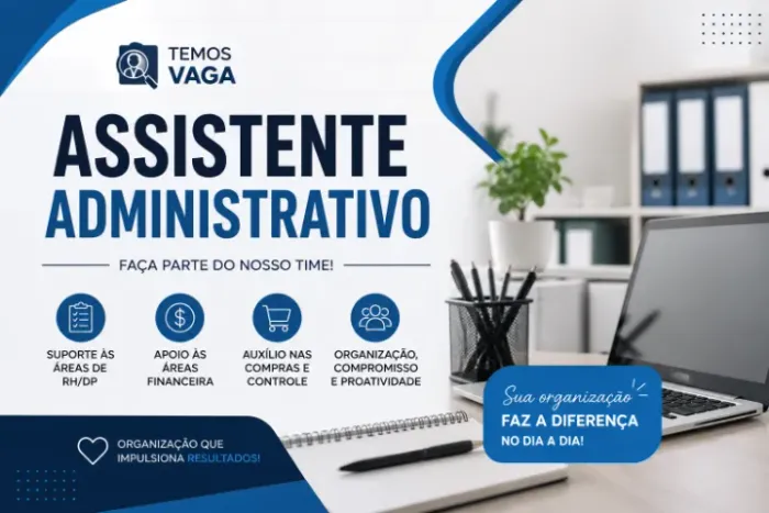 Assistente administrativo, das 10h às 19h, Centro de Fpolis