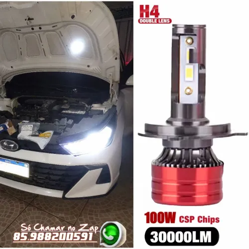 Farol LED H4 CSP Chips 100W 6.000K 30.00LM