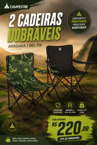 Kit 2 Cadeiras Dobráveis Araguaia - BEL