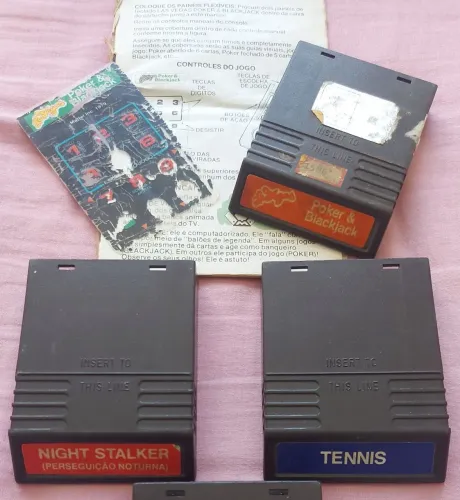 Intellivision Cada Cartucho Mattel NIGTH STALKER, POKER & BLACKJACK e TENNIS