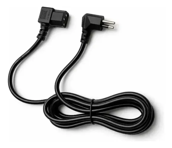 Kit 5 Cabos De Força Tipo L 90 Graus Para Monitor Pc 3,5m