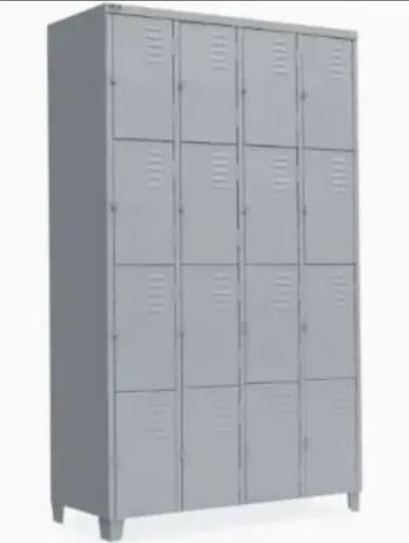 Armário para vestiário em aço com 16 portas.