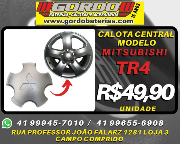 Calota Centro de Roda Mitsubishi TR4. R$49,90 cada calota. Entrega em Curitiba e região
