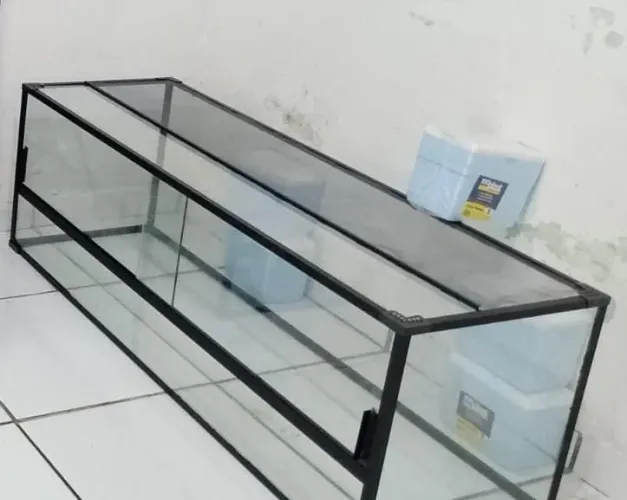 Terrário sob medida de vidro e palundário para plantas