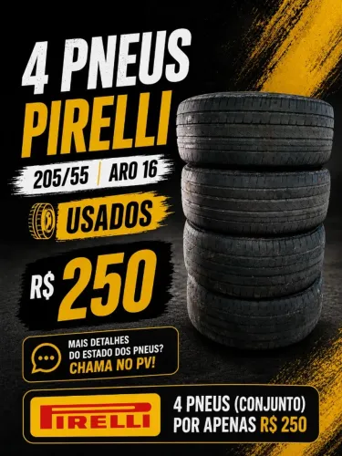 Pneus USADOS Pirelli - 205/55 ARO 16 - 4 pneus por R$250