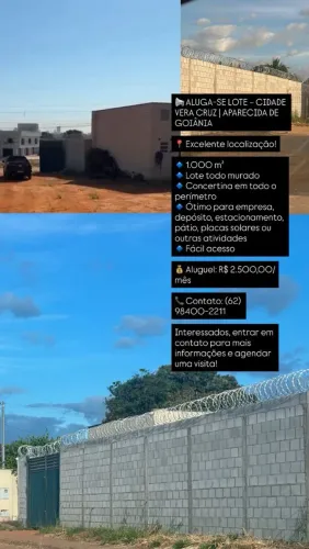 Aluga-se lote murado 1.000 metros